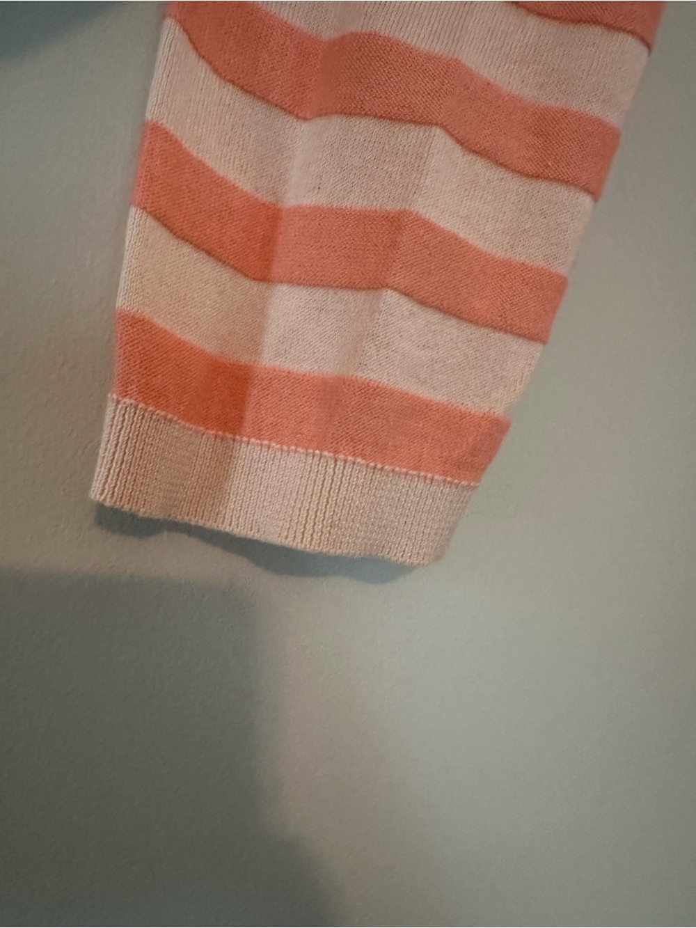 LOFT Peach and Cream Striped Knit Tee - Picture 4 of 5